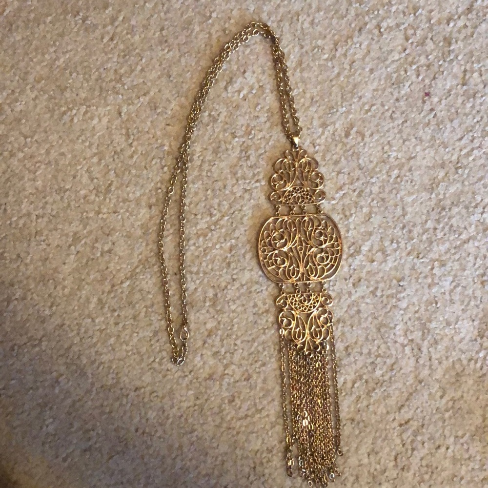 Long statement necklace.